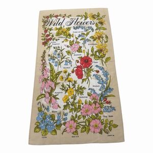 Wild Flower Towel Kitchen Cotton Linen Lamont Design Vintage EUC Made in UK